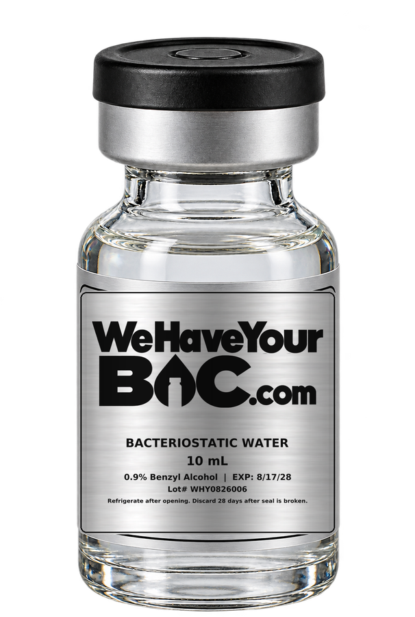 10 mL We Have Your BAC bacteriostatic water vial, lot WHY0826006